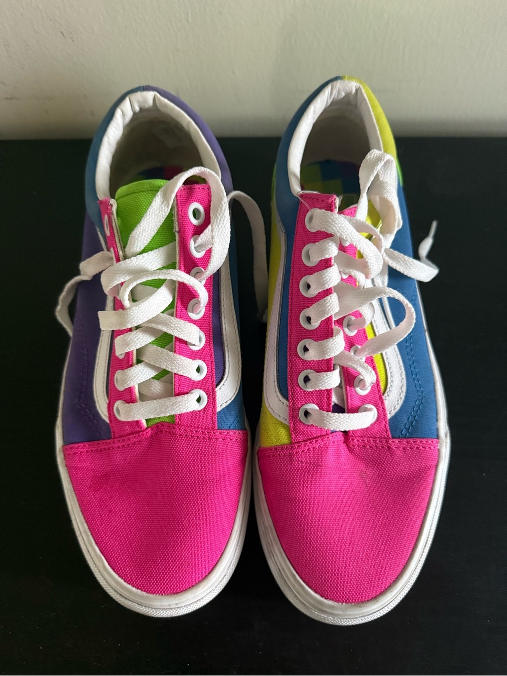 Vans Women’s Colorblock Canvas Sneakers - Pink, Blue, Purple, Green, Yellow